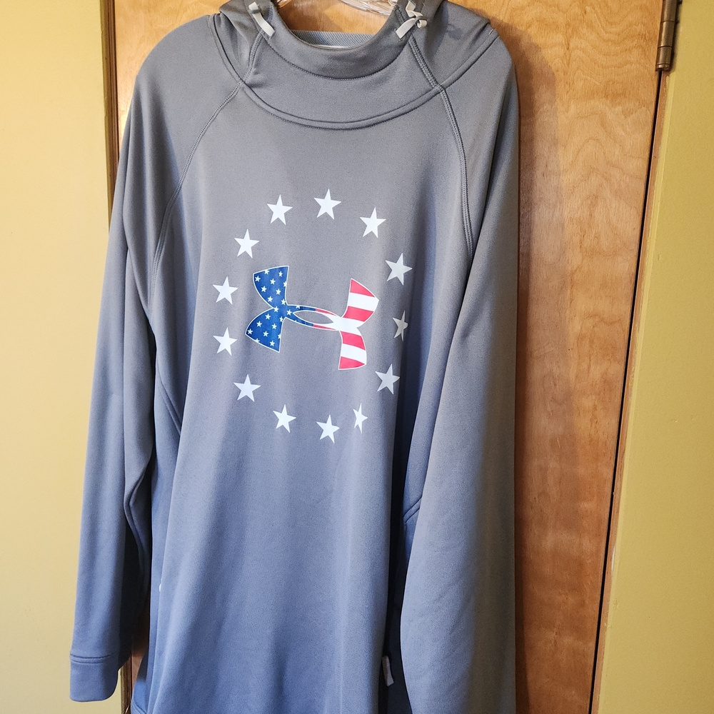 Under Armour Men’s Gray Hoodie with American Flag Logo Size 3X, Quality Made